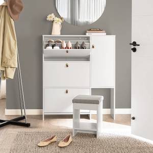 Armoire à Chaussures FSR107-W Blanc - Bois manufacturé - 95 x 121 x 30 cm