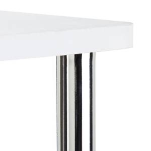 Beistelltisch rollbar 2 Etagen Schwarz - Silber - Weiß - Holzwerkstoff - Metall - Kunststoff - 40 x 42 x 40 cm