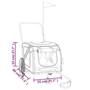 Remorque vélo pour chien 3028771-2 Vert - 68 x 72 x 134 cm