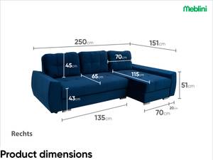 Ecksofa Furla L-Form Rechts Ecke davorstehend rechts - Longchair davorstehend rechts - Ottomane davorstehend rechts - Schlaffunktion davorstehend links