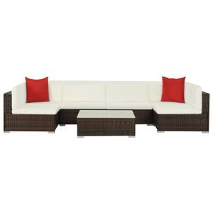 Garten-Lounge-Set (7-teilig) Braun - Kunststoff - Polyrattan - 74 x 26 x 74 cm