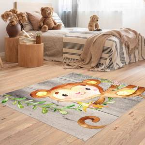 Aquarell Affe auf Holz Vinyl-Teppich - Aquarell Affe auf Holz - Quadrat 1:1 - 240 x 240 cm
