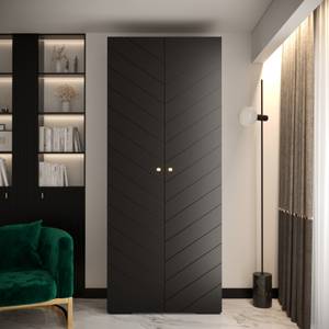 Drehtürenschrank Manhattan Ryfel 4 Schwarz - Gold - 2 Türen