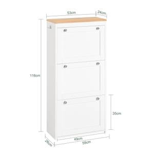 Schuhschrank FSR144-WN Weiß - Holzwerkstoff - 59 x 116 x 26 cm