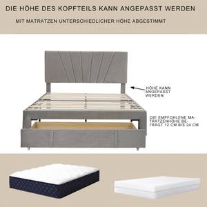 Doppelbett M101-01 Grau - Holzwerkstoff - 145 x 106 x 208 cm