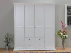 l' armoire Venedig Blanc - En partie en bois massif - 181 x 206 x 60 cm