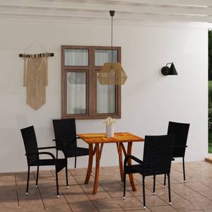 Garten-Essgruppe (5-teilig) 3009357-2 Schwarz - Massivholz - Holzart/Dekor - 85 x 75 x 85 cm