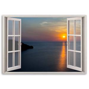 Wandbild Fensterblick Sonnenuntergang 100 x 70 cm