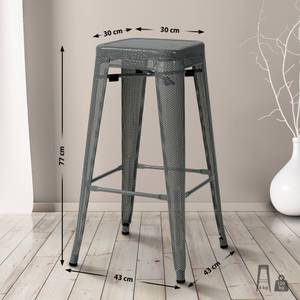 Tabouret de bar Fletcher Lot de 4 Gris