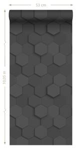 PP intissé éco texture hexagone 3d 7390 Noir