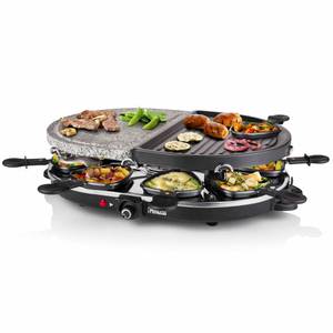 Stein Raclette Grill Schwarz - Keramik - 31 x 12 x 45 cm