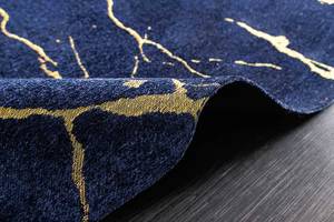 Teppich MARBLE Blau - Gold - Kunststoff - Stein - Textil - 240 x 1 x 160 cm