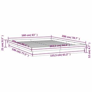 Bettgestell 3015641-2 Rehbraun - 163 x 204 cm