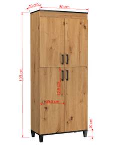 Stauraumschrank POLA Braun - Holzwerkstoff - 80 x 193 x 40 cm