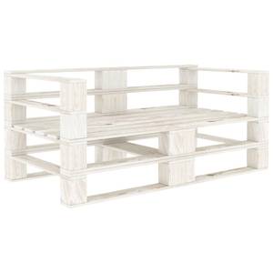 Canapé palette (lot de 2) 3002333-1 Blanc - Bois manufacturé - Bois/Imitation - 140 x 61 x 68 cm