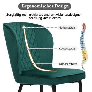 Esszimmerstuhl 2er-Set Mercury Ⅲ Grün