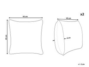 Kissen 2er Set TWEEDIA Schwarz - Weiß - Naturfaser - 45 x 4 x 45 cm