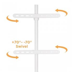 TV-Standfuß LUMFS19-44F-01_WIT Weiß - Metall - 76 x 135 x 51 cm