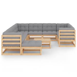 Garten-Lounge-Set (12-teilig) 3009729-2 Grau - Holz