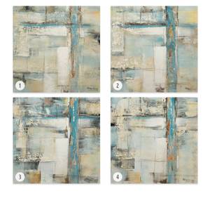 Acrylbild handgemalt Frei von Zwängen Beige - Blau - Massivholz - Textil - 60 x 60 x 4 cm