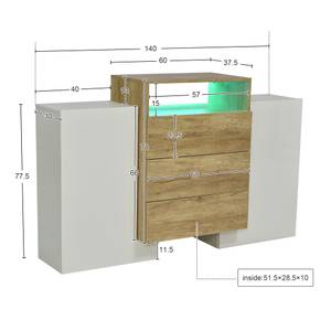 Sideboard CaelusⅡ Braun - Holzwerkstoff - Metall - 140 x 77 x 140 cm