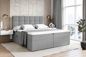 Boxspringbett MARCE Hellgrau - Breite: 160 cm - H3