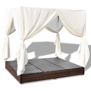 Sonnenliege Braun - Polyrattan - 140 x 180 x 197 cm