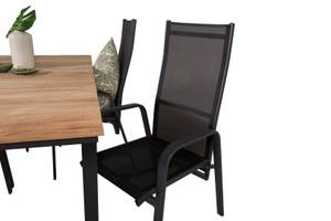 Gartenmöbel-Set Mexico Schwarz - Massivholz - 90 x 74 x 160 cm