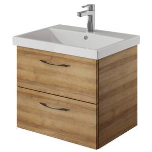 Waschplatz Set in Eiche 60cm mit Becken Braun - Holzwerkstoff - 60 x 200 x 45 cm