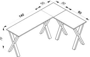 Schreibtisch Lona Weiß - Holzwerkstoff - 130 x 76 x 50 cm