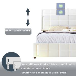 Polsterbett mit 2 USB LEINGLOW Ⅱ Beige