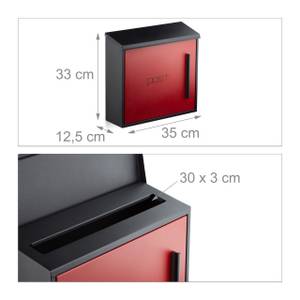 Briefkasten modern Schwarz - Rot