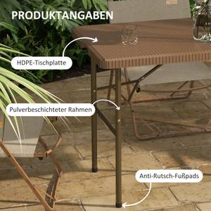 Gartentisch 84G-289V00BN Braun - Kunststoff - 60 x 73 x 122 cm