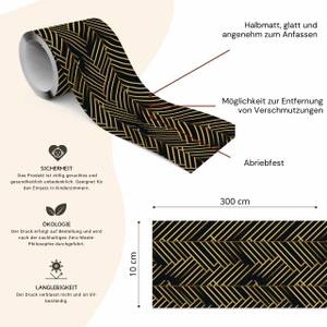 Tapetenbordüre Moderne Abstraktion Beige - Schwarz - Braun - Papier - Textil - 10 x 300 x 300 cm