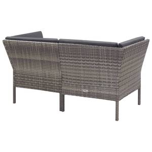 Garten-Lounge-Set Grau - Metall - Polyrattan - 60 x 35 x 60 cm