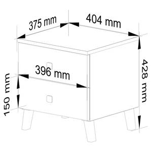 Table de Chevet MOBI Beige - Bois manufacturé - 40 x 43 x 37 cm