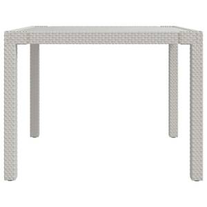 Gartentisch Weiß - Metall - Polyrattan - 90 x 75 x 90 cm