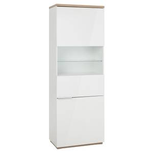 Vitrine réversible chêne - VERONICA Blanc - Bois manufacturé - 70 x 196 x 41 cm