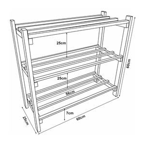 Schuhregal Keuruu Beige - Massivholz - 60 x 60 x 25 cm
