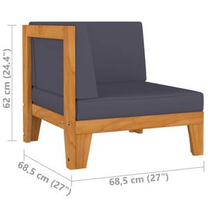 Garten-Lounge-Set (2-teilig) 3008578-1 Grau - Massivholz - Holzart/Dekor - 69 x 24 x 69 cm