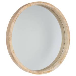 Miroir rond en bois Beige - Bois massif - 6 x 52 x 52 cm