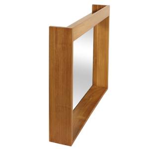 Teak-Wandspiegel M75 Braun - Glas - Holzart/Dekor - Holz teilmassiv - 100 x 77 x 14 cm