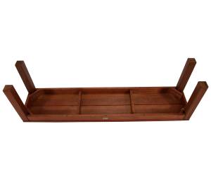 Hockerbank BRASILIA 3-sitzer, Eukalyptus Braun - Massivholz - Holzart/Dekor - 150 x 45 x 34 cm