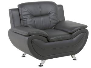 Fauteuil LEIRA Gris - Argenté - Cuir synthétique - 113 x 88 x 86 cm