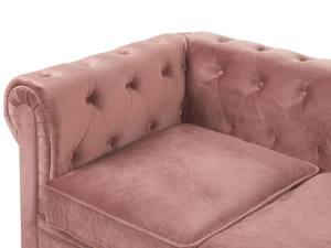 Canapé 3 places CHESTERFIELD Noir - Rose foncé - 201 x 70 x 75 cm