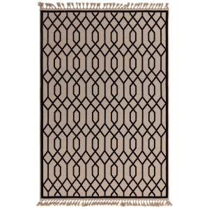 Tapis moderne en jute et coton TORSY Noir - 120 x 170 cm