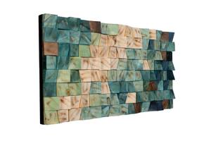 Holzbild Oceanic Colours Blau - Holz teilmassiv - 98 x 55 x 7 cm