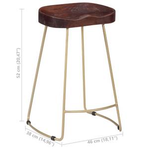 Tabouret de bar 296889 (lot de 2) Marron foncé - 46 x 52 x 38 cm