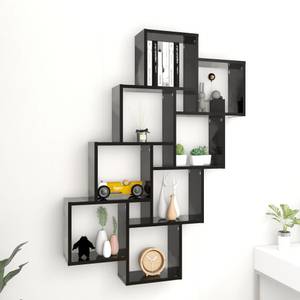 Wandregal 3008067 Schwarz - Holzwerkstoff - 90 x 119 x 15 cm