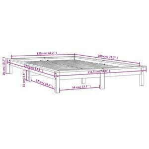 Bettgestell-K-15117 Braun - Holzwerkstoff - 132 x 26 x 212 cm